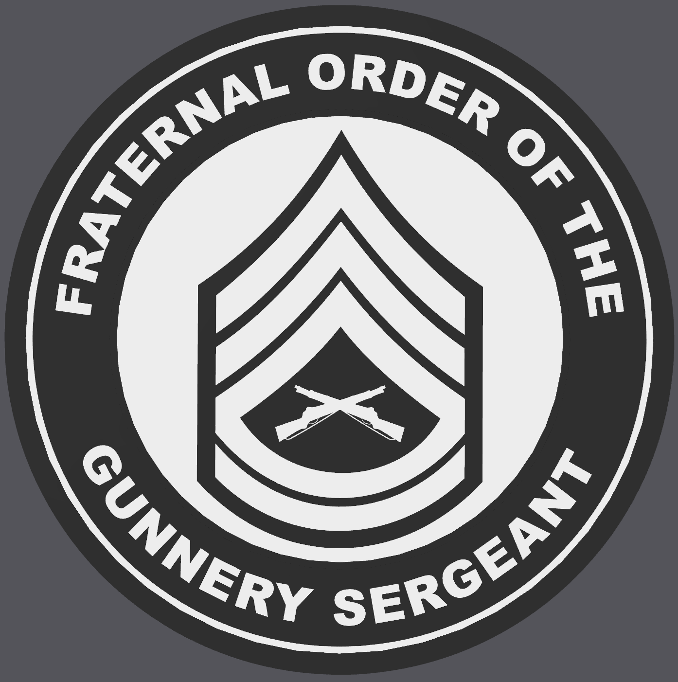 Fraternal Order of the Gunnery Sergeant - Black and White - 8.5"